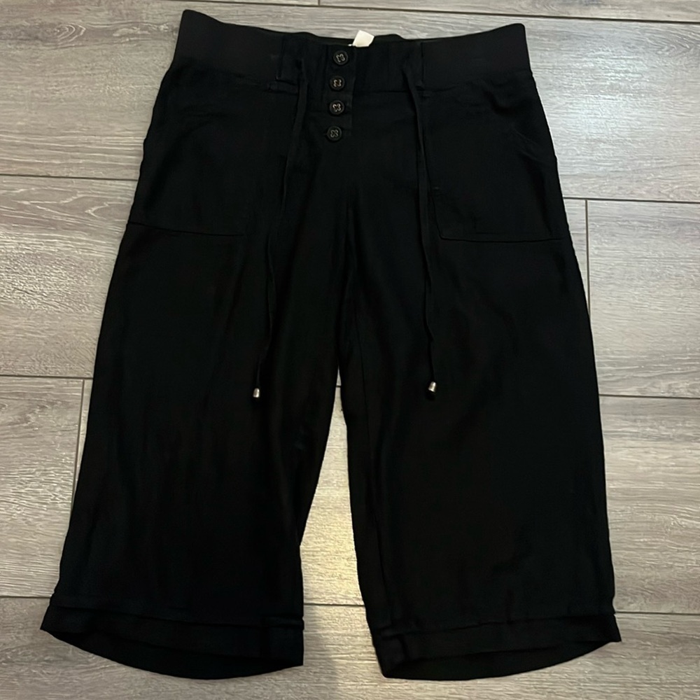 XS234 Dynamite drawstring waist linen wide leg crops